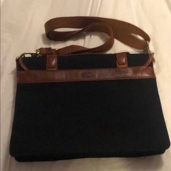 Fossil Navy and Leather Messanger Bag - Picture 2 of 4